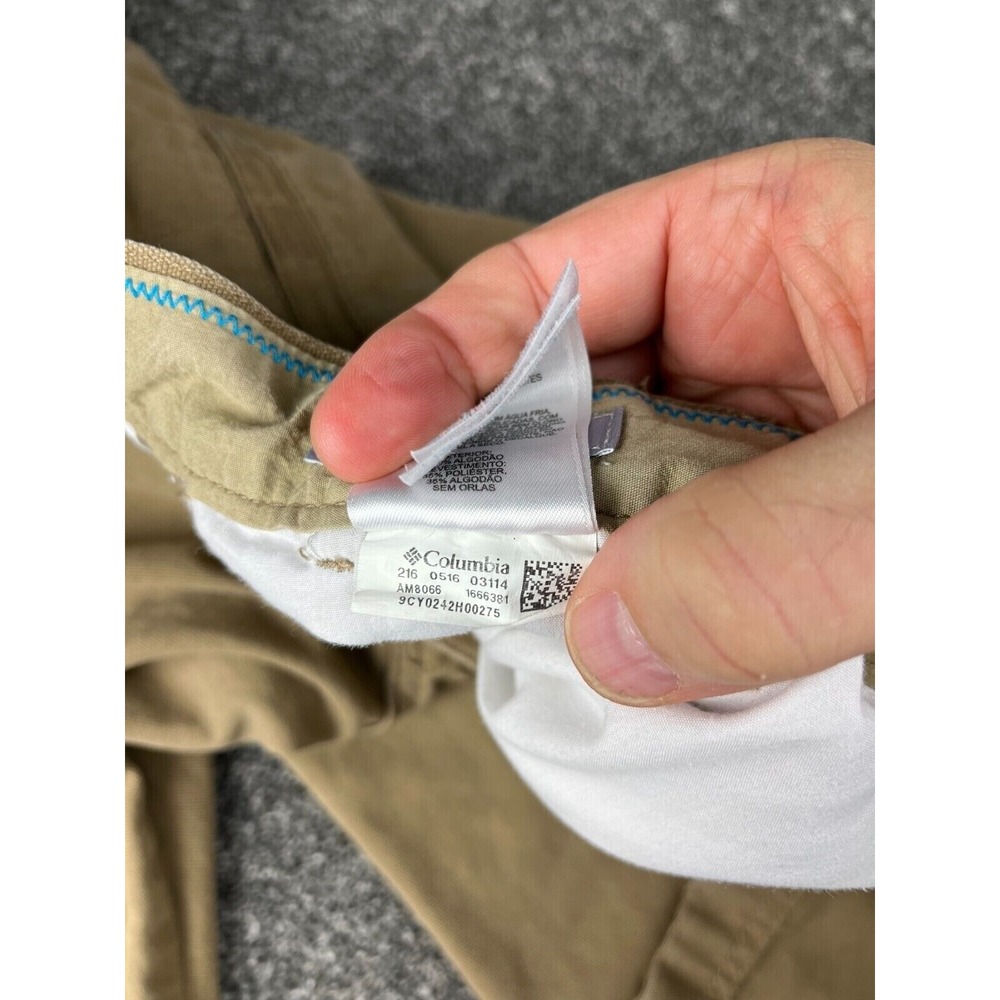 Columbia Cargo Pant Regular Fit Side Pocket Tan Canvas Cotton Mens 30x32 - Picture 14 of 16